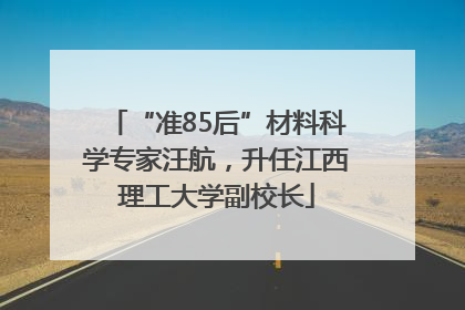 “准85后”材料科学专家汪航，升任江西理工大学副校长