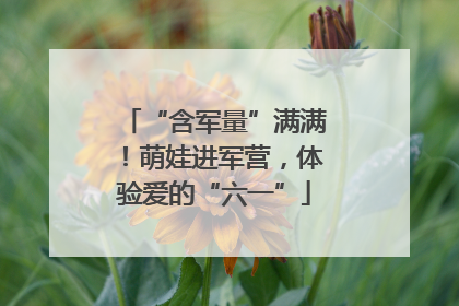 “含军量”满满！萌娃进军营，体验爱的“六一”