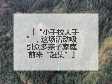 “小手拉大手”，这场活动吸引众多亲子家庭前来“赶集”