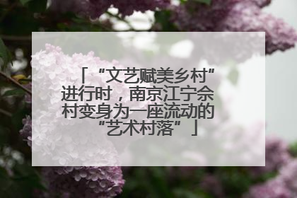 “文艺赋美乡村”进行时，南京江宁佘村变身为一座流动的“艺术村落”