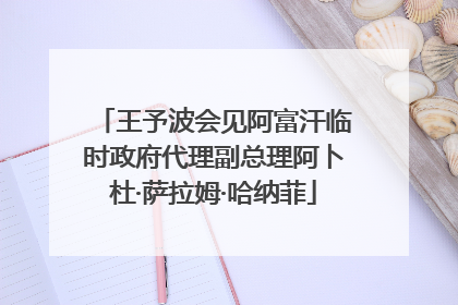 王予波会见阿富汗临时政府代理副总理阿卜杜·萨拉姆·哈纳菲