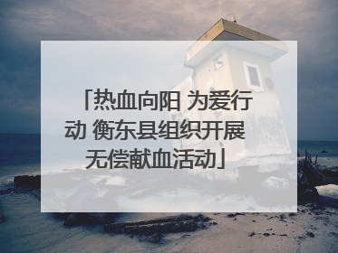 热血向阳 为爱行动 衡东县组织开展无偿献血活动