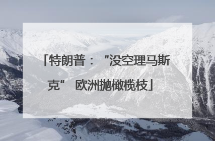 特朗普：“没空理马斯克” 欧洲抛橄榄枝