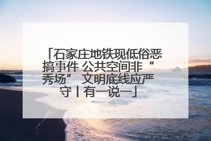 石家庄地铁现低俗恶搞事件 公共空间非“秀场” 文明底线应严守丨有一说一