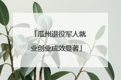 瓜州退役军人就业创业成效显著
