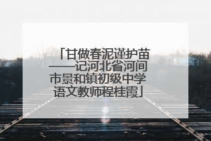 甘做春泥谨护苗——记河北省河间市景和镇初级中学语文教师程桂霞