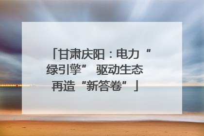 甘肃庆阳：电力“绿引擎” 驱动生态再造“新答卷”