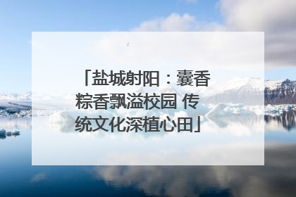 盐城射阳：囊香粽香飘溢校园 传统文化深植心田