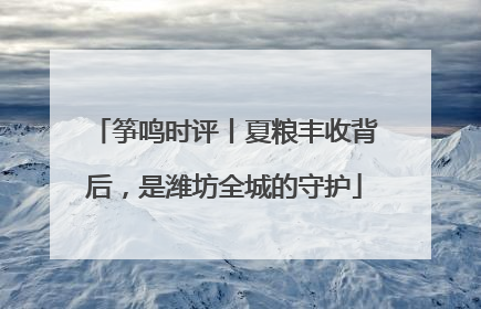 筝鸣时评丨夏粮丰收背后，是潍坊全城的守护