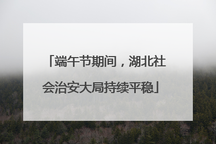 端午节期间，湖北社会治安大局持续平稳