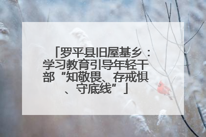 罗平县旧屋基乡：学习教育引导年轻干部“知敬畏、存戒惧、守底线”