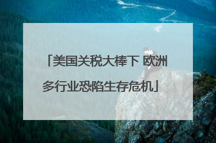 美国关税大棒下 欧洲多行业恐陷生存危机