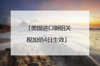 美国进口钢铝关税加倍4日生效