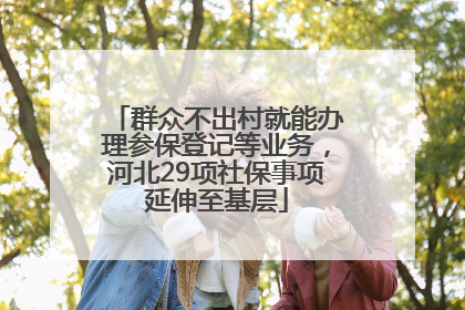 群众不出村就能办理参保登记等业务，河北29项社保事项延伸至基层