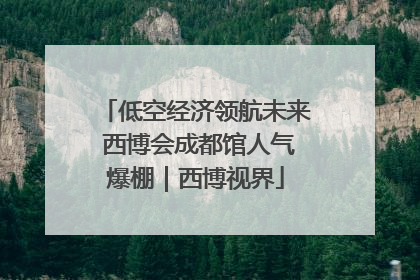 低空经济领航未来 西博会成都馆人气爆棚｜西博视界