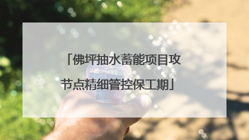 佛坪抽水蓄能项目攻节点精细管控保工期