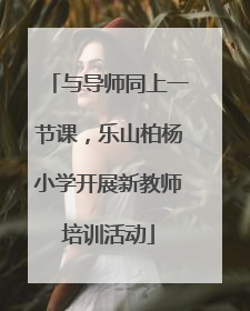 与导师同上一节课，乐山柏杨小学开展新教师培训活动