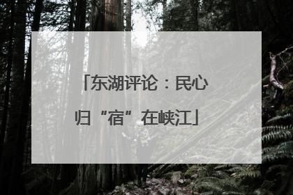 东湖评论：民心归“宿”在峡江