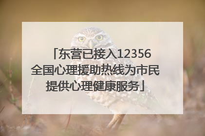 东营已接入12356全国心理援助热线为市民提供心理健康服务