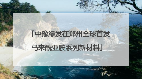 中豫绿发在郑州全球首发马来酰亚胺系列新材料