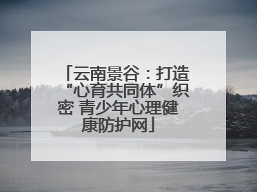 云南景谷：打造“心育共同体”织密 青少年心理健康防护网