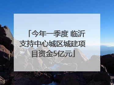 今年一季度 临沂支持中心城区城建项目资金5亿元