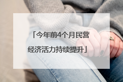 今年前4个月民营经济活力持续提升