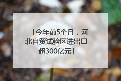 今年前5个月，河北自贸试验区进出口超300亿元