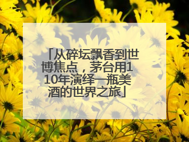 从碎坛飘香到世博焦点，茅台用110年演绎一瓶美酒的世界之旅
