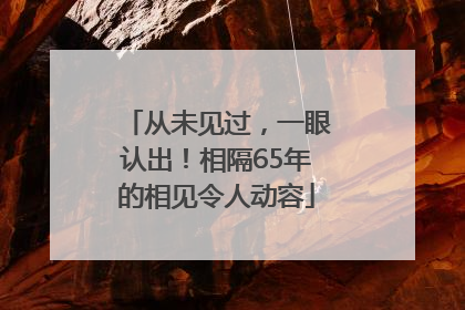 从未见过，一眼认出！相隔65年的相见令人动容