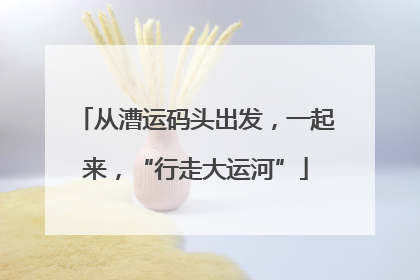 从漕运码头出发，一起来，“行走大运河”