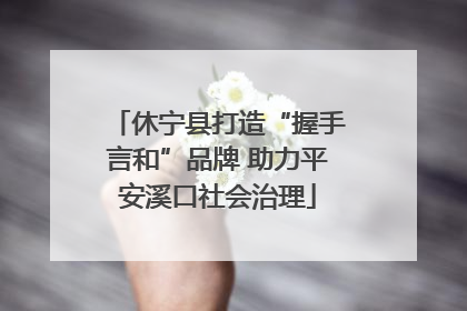 休宁县打造“握手言和”品牌 助力平安溪口社会治理