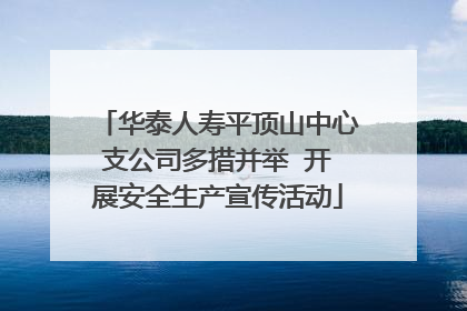 华泰人寿平顶山中心支公司多措并举  开展安全生产宣传活动