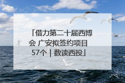 借力第二十届西博会 广安拟签约项目57个｜数读西投