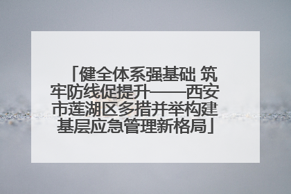 健全体系强基础 筑牢防线促提升——西安市莲湖区多措并举构建基层应急管理新格局