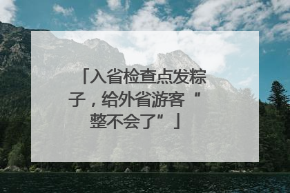 入省检查点发粽子，给外省游客“整不会了”