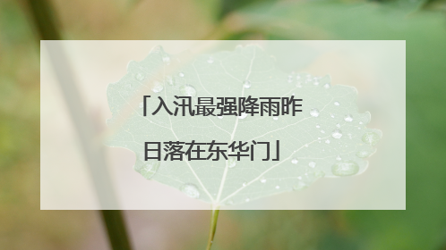 入汛最强降雨昨日落在东华门
