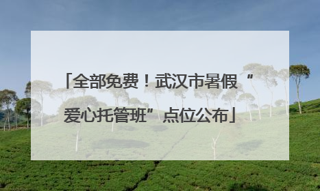 全部免费！武汉市暑假“爱心托管班”点位公布