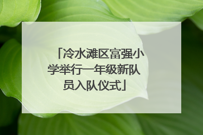 冷水滩区富强小学举行一年级新队员入队仪式