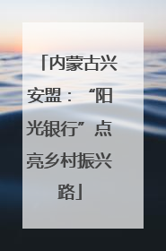 内蒙古兴安盟：“阳光银行”点亮乡村振兴路