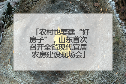 农村也要建“好房子”，山东首次召开全省现代宜居农房建设现场会