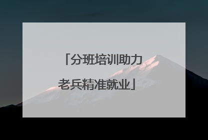 分班培训助力老兵精准就业