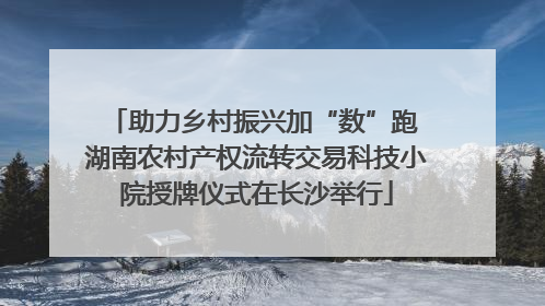 助力乡村振兴加“数”跑 湖南农村产权流转交易科技小院授牌仪式在长沙举行