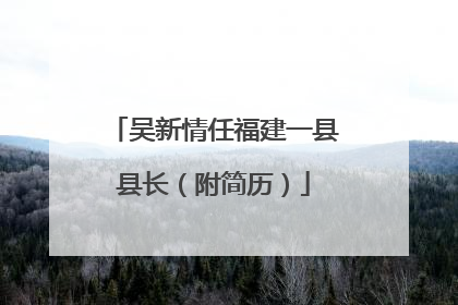 吴新情任福建一县县长（附简历）