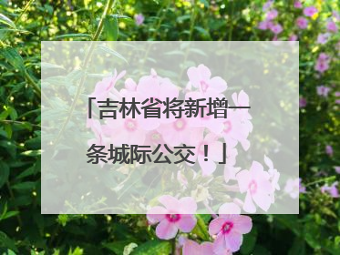 吉林省将新增一条城际公交！