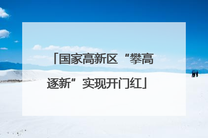 国家高新区“攀高逐新”实现开门红