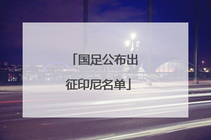 国足公布出征印尼名单