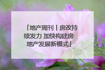 地产周刊丨房改持续发力 加快构建房地产发展新模式