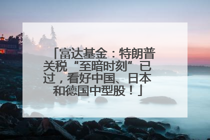 富达基金：特朗普关税“至暗时刻”已过，看好中国、日本和德国中型股！