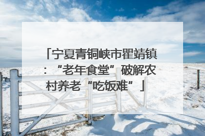 宁夏青铜峡市瞿靖镇：“老年食堂”破解农村养老“吃饭难”